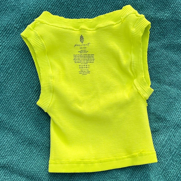 NWOT $40 Free People | Happiness Runs | Muscle Tank in Margarita Yellow - Picture 6 of 7